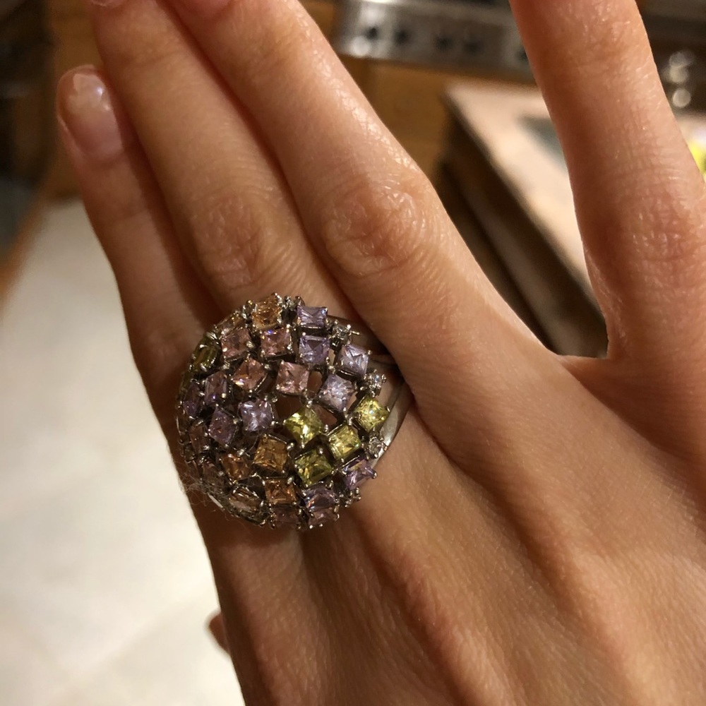 Rainbow Rhinestone Ring